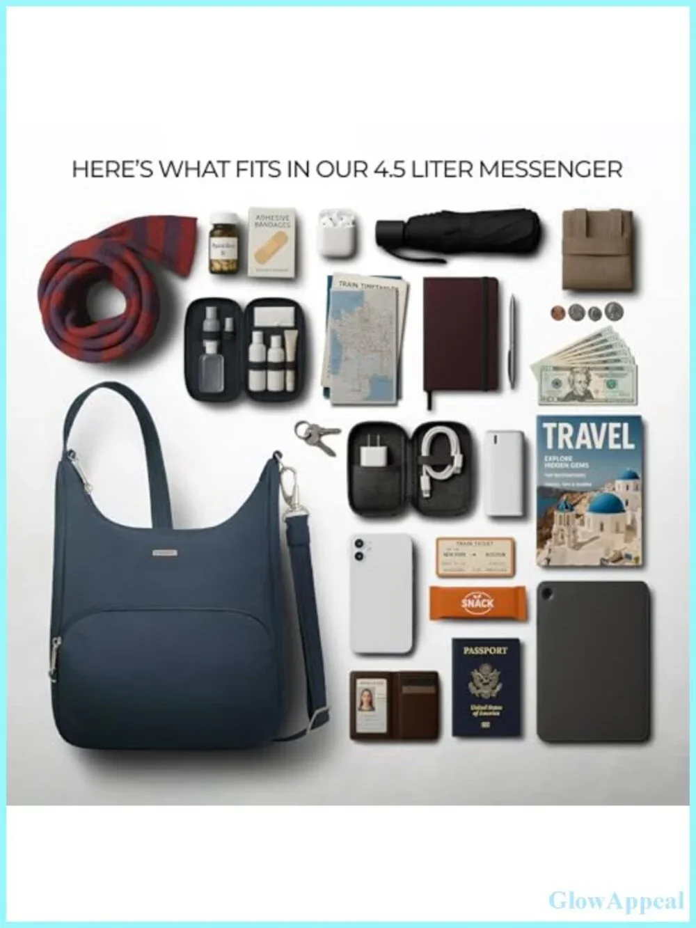 Anti-Theft Messenger Bag RFID Blocking Locking Zip Travel Crossbody